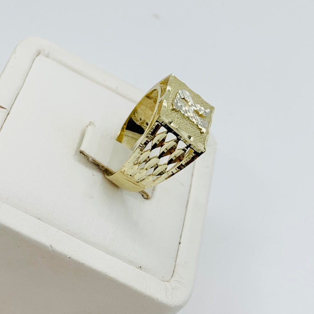 Real 10k solid Gold Initial ring letter R Size 12 - Picture 5 of 6